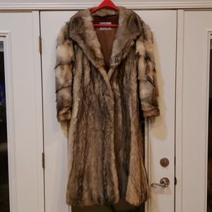 Russian wolf long fur coat